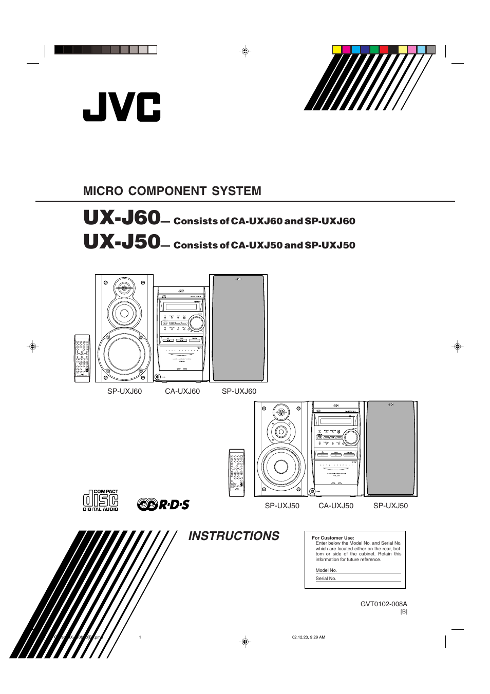 JVC SP-UXJ60 User Manual | 32 pages