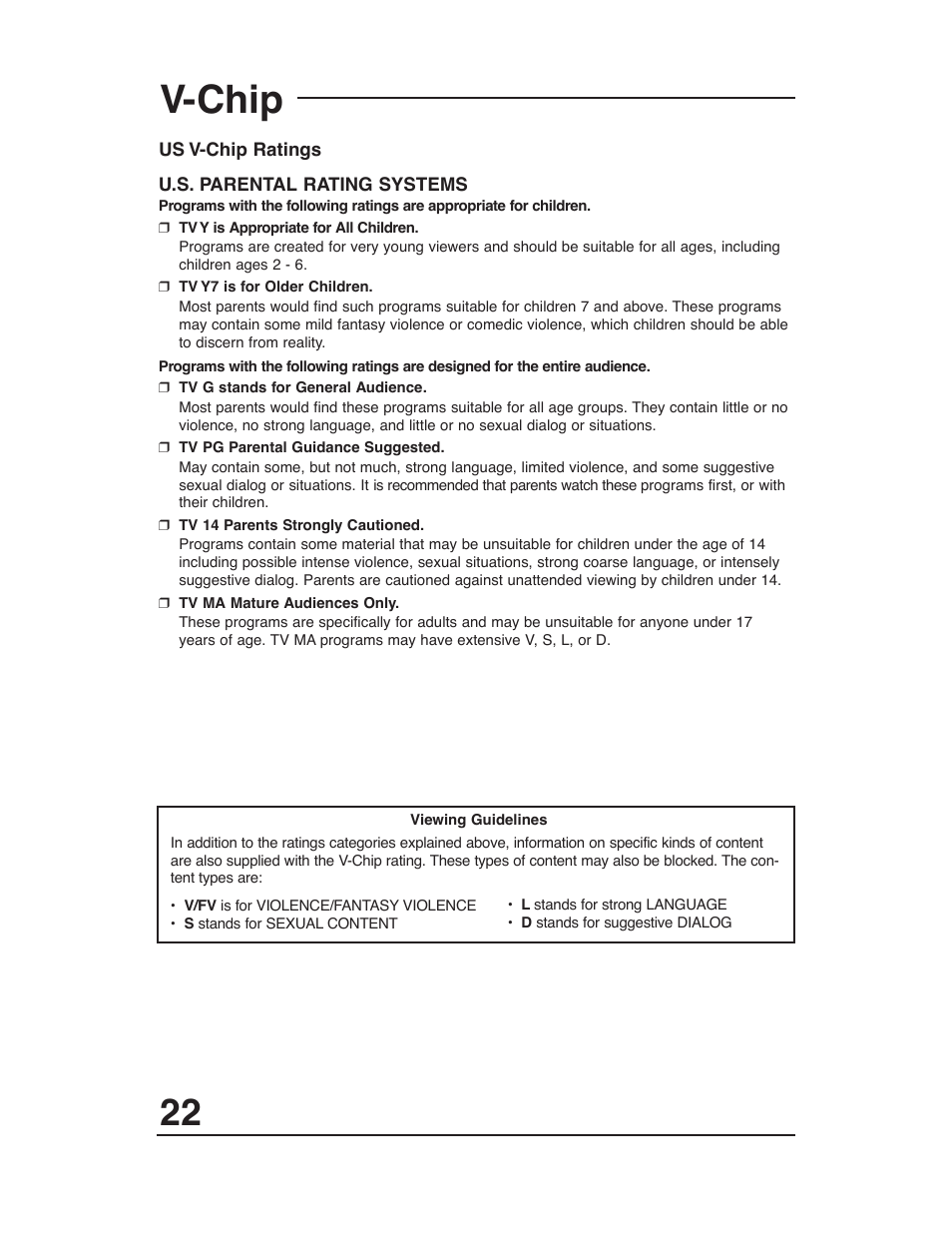 V-chip | JVC AV 20321 User Manual | Page 22 / 44