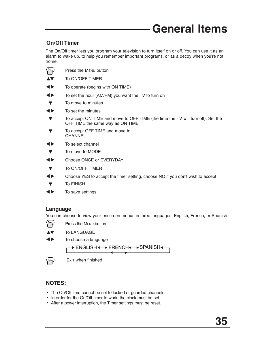 General items | JVC AV 20321 User Manual | Page 35 / 44