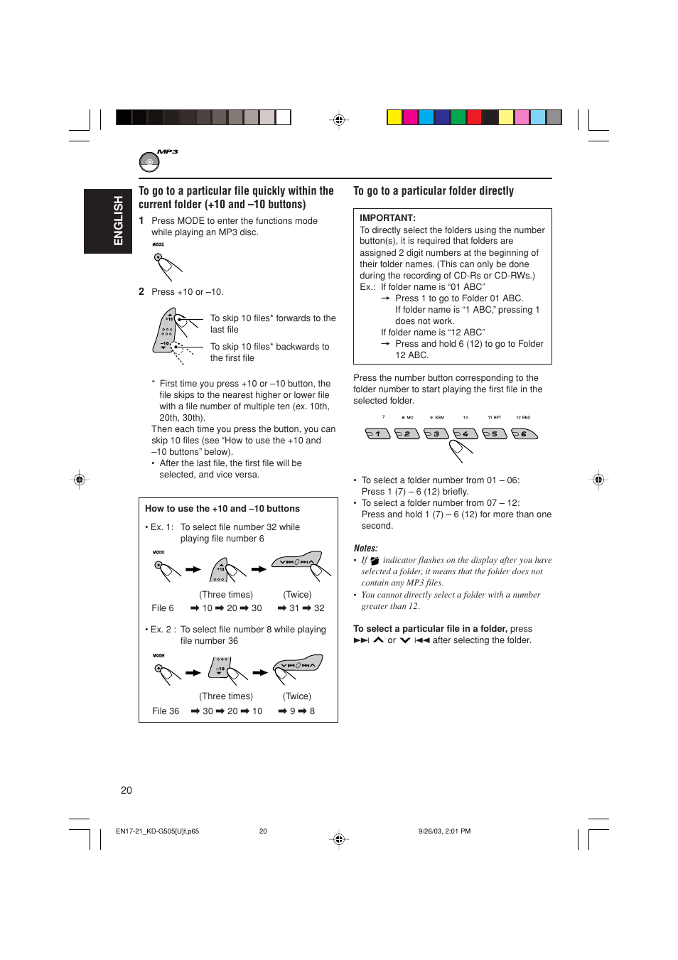 English | JVC KD-G505 User Manual | Page 20 / 42