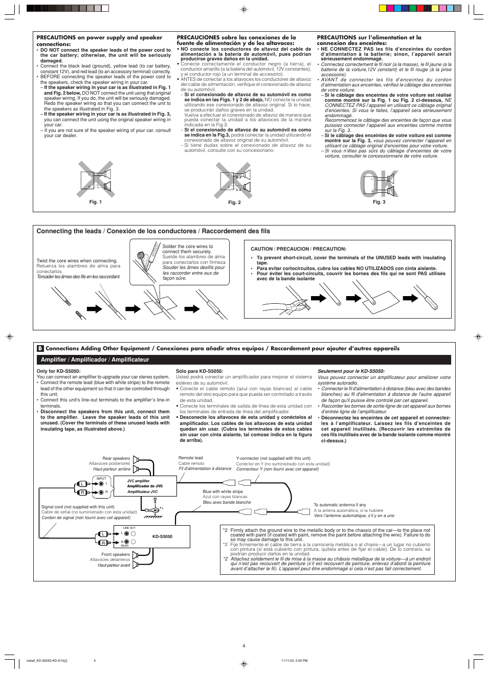 Amplifier / amplificador / amplificateur | JVC KD-S10 User Manual | Page 25 / 25