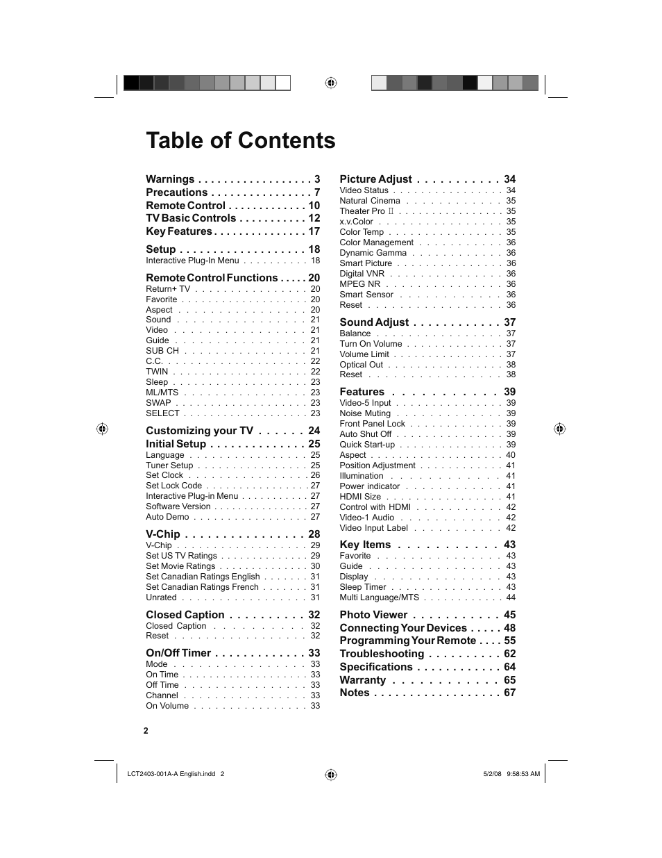JVC 0508TSH-II-IM User Manual | Page 2 / 68
