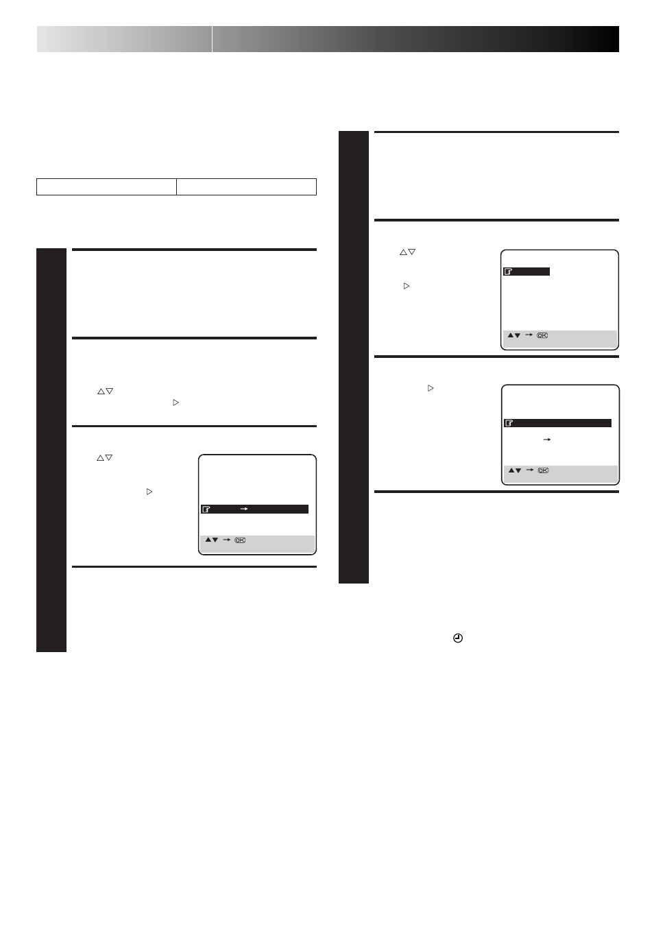 Access main menu screen, Access mode set screen, Select mode | Return to normal screen, Advanced operations (cont.), Auto timer, Auto sp → lp timer | JVC HR-J260EK User Manual | Page 26 / 48