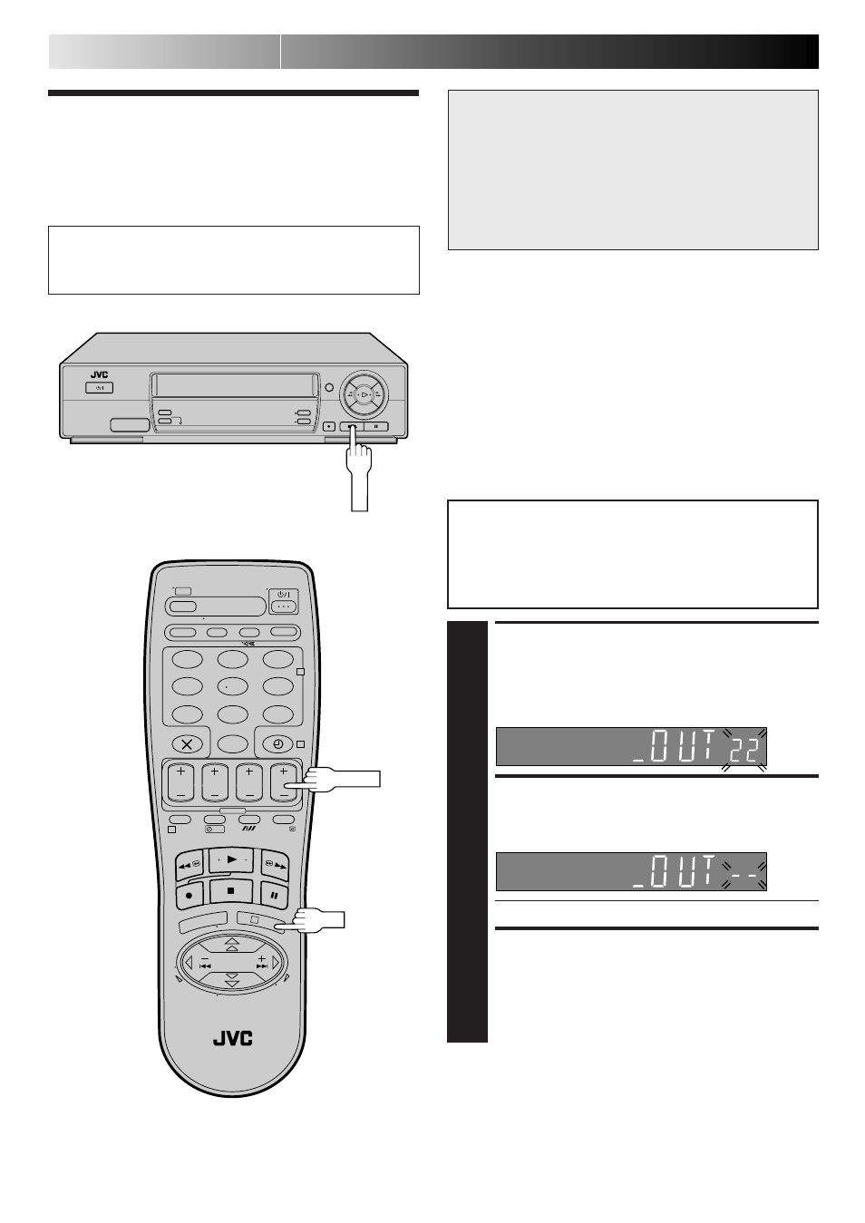 Video channel set, Access video chan- nel set mode, Set video channel | Exit video channel set mode, Subsidiary settings, With av connection | JVC HR-J260EK User Manual | Page 28 / 48