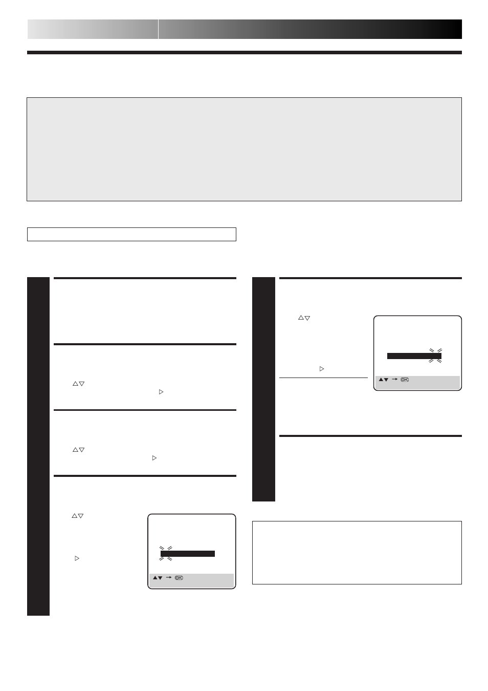 Video plus+ setup, Access main menu screen, Access initial set screen | Access guide prog set screen, Enter guide prog number, Enter receiving preset position number, Return to normal screen, Subsidiary settings (cont.), Guide program number set, Important | JVC HR-J260EK User Manual | Page 38 / 48