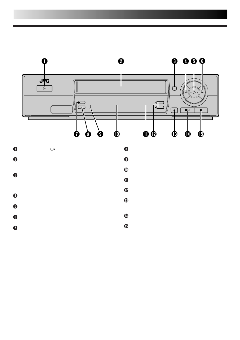 Index, Subsidiary information (cont.), Front view | JVC HR-J260EK User Manual | Page 42 / 48