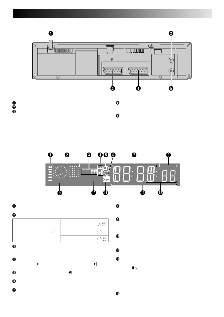 Rear view display panel | JVC HR-J260EK User Manual | Page 43 / 48