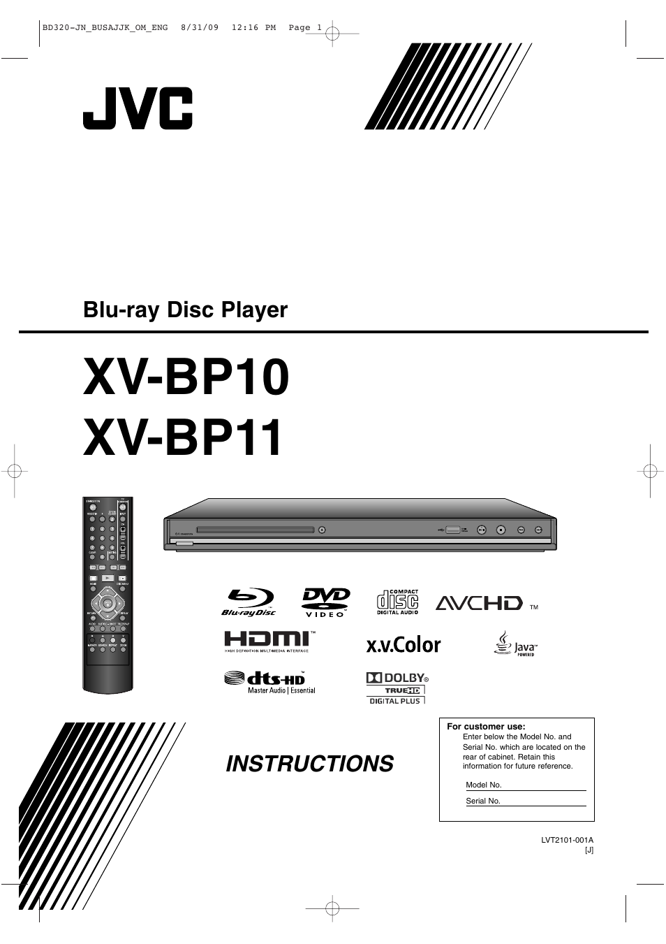 JVC LVT2101-001A User Manual | 36 pages