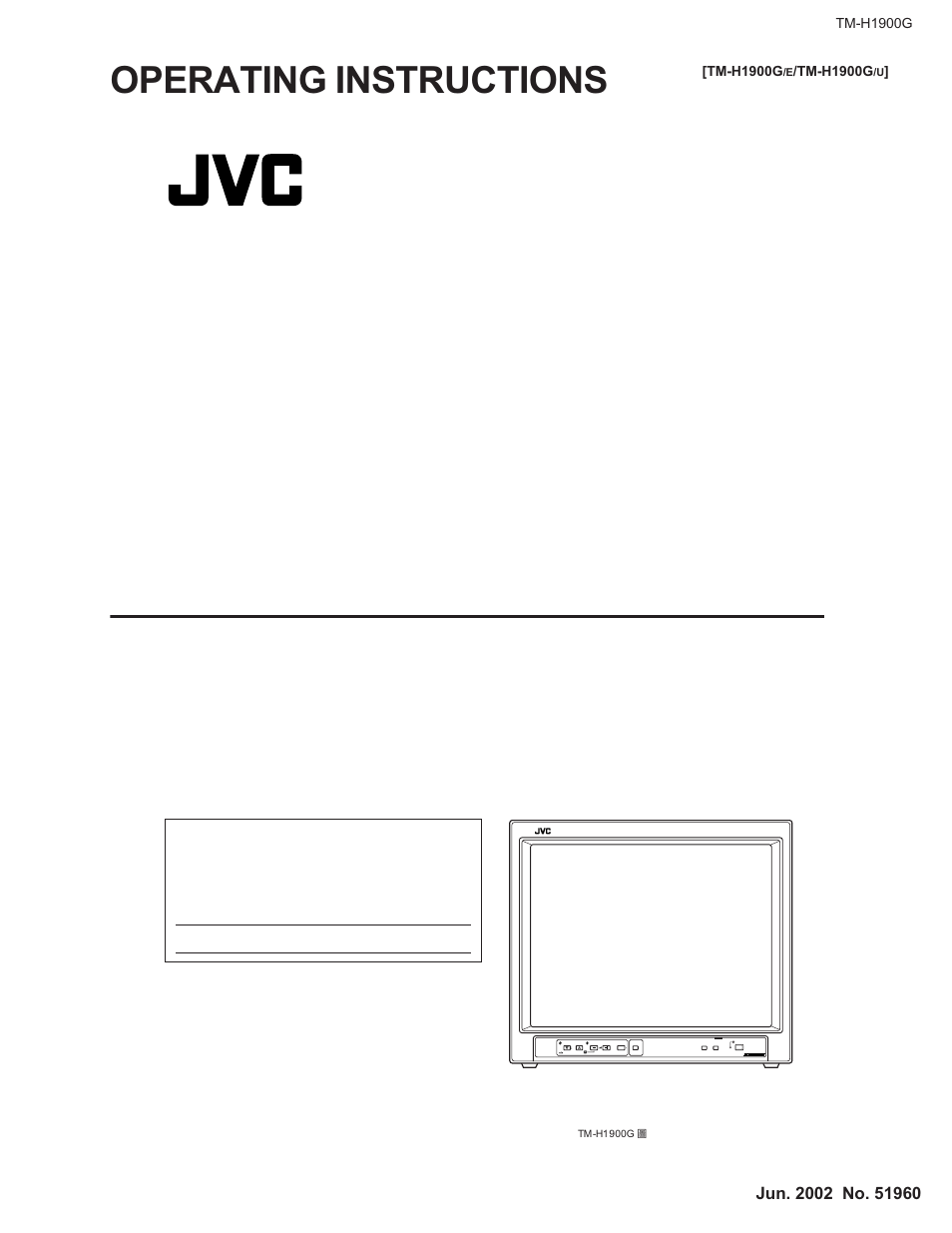 JVC TM-H1900G User Manual | 12 pages