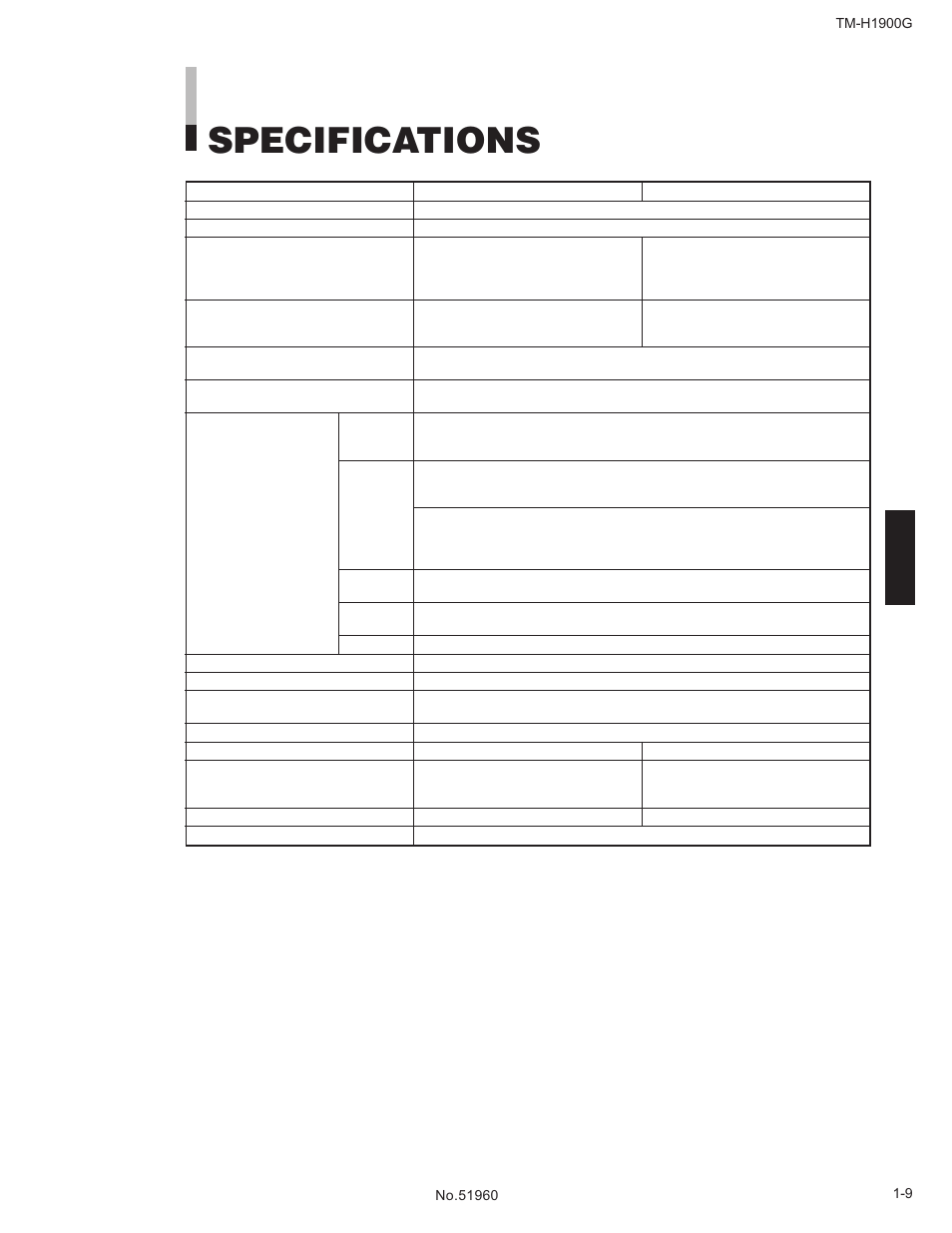 Specifications | JVC TM-H1900G User Manual | Page 9 / 12
