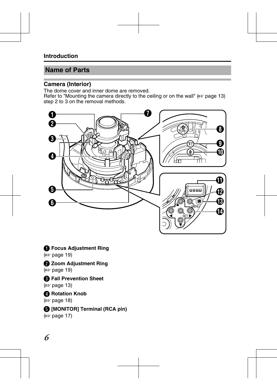 Name of parts, Nk l m | JVC TK-C2201E User Manual | Page 6 / 28