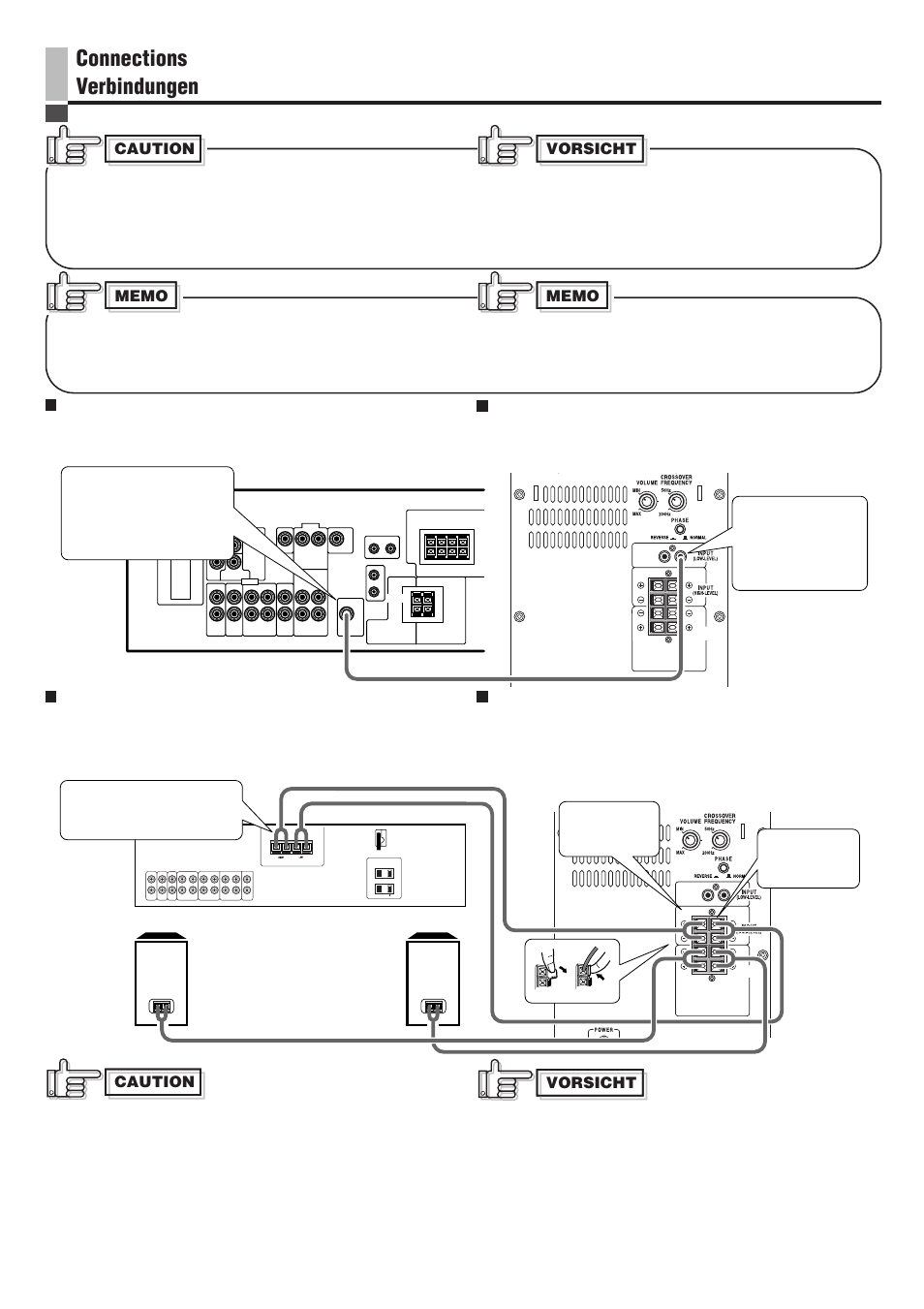 Connections verbindungen, Vorsicht, Caution | JVC LVT0673-001A User Manual | Page 10 / 40