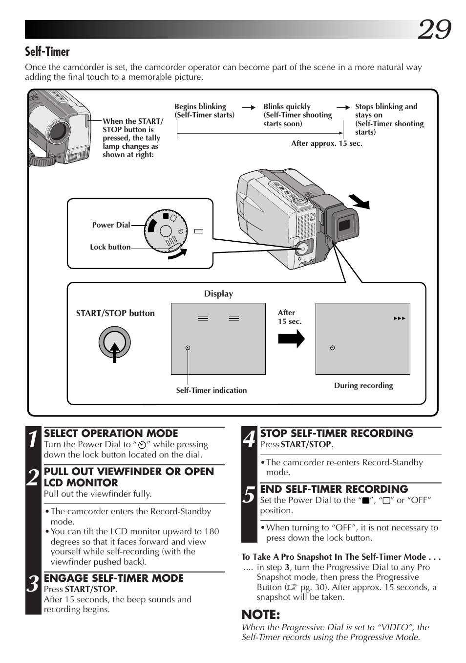 Self-timer | JVC GR-DVL9000 User Manual | Page 29 / 92