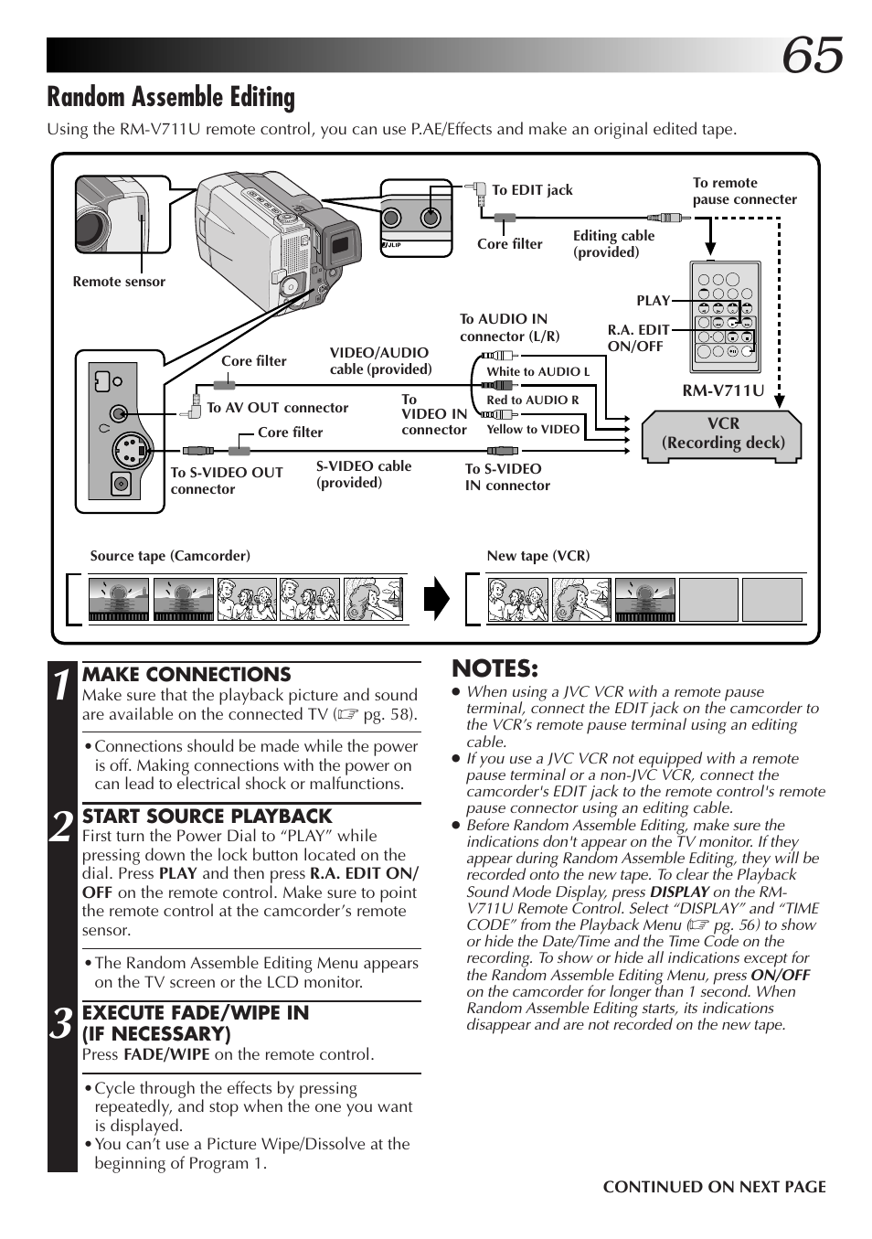 Random assemble editing | JVC GR-DVL9000 User Manual | Page 65 / 92