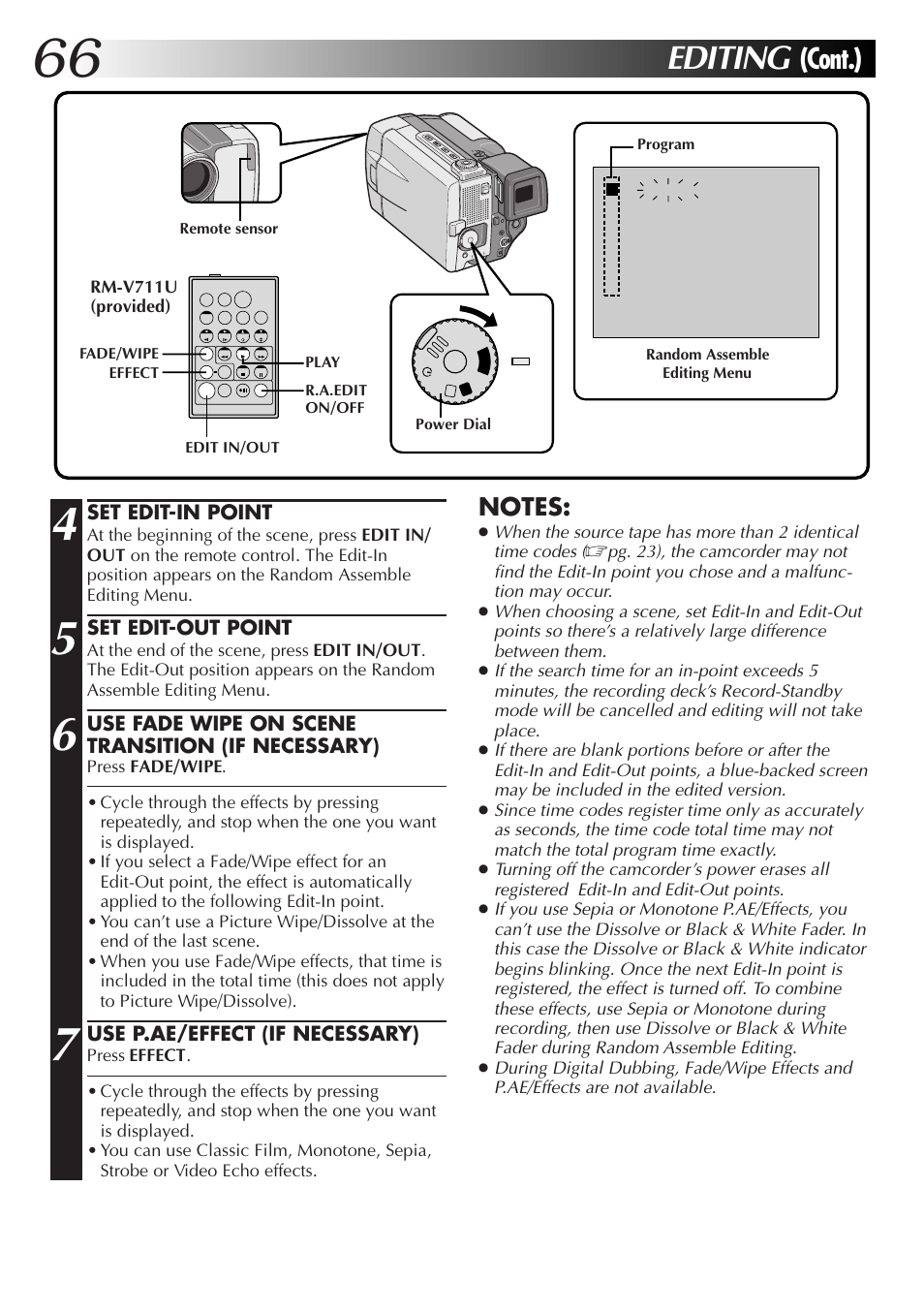 Editing, Cont.) | JVC GR-DVL9000 User Manual | Page 66 / 92