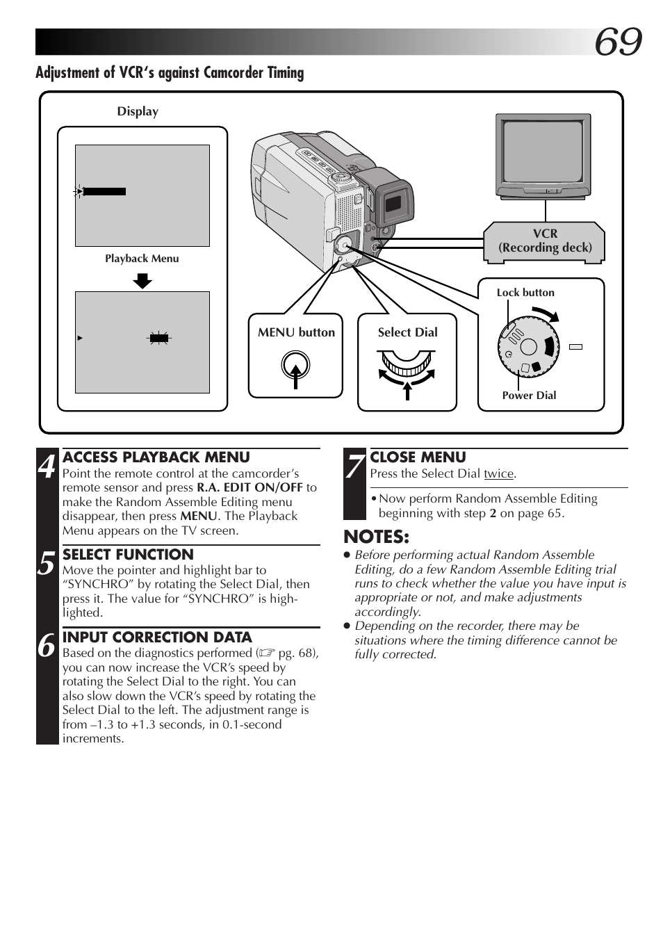 Adjustment of vcr‘s against camcorder timing | JVC GR-DVL9000 User Manual | Page 69 / 92