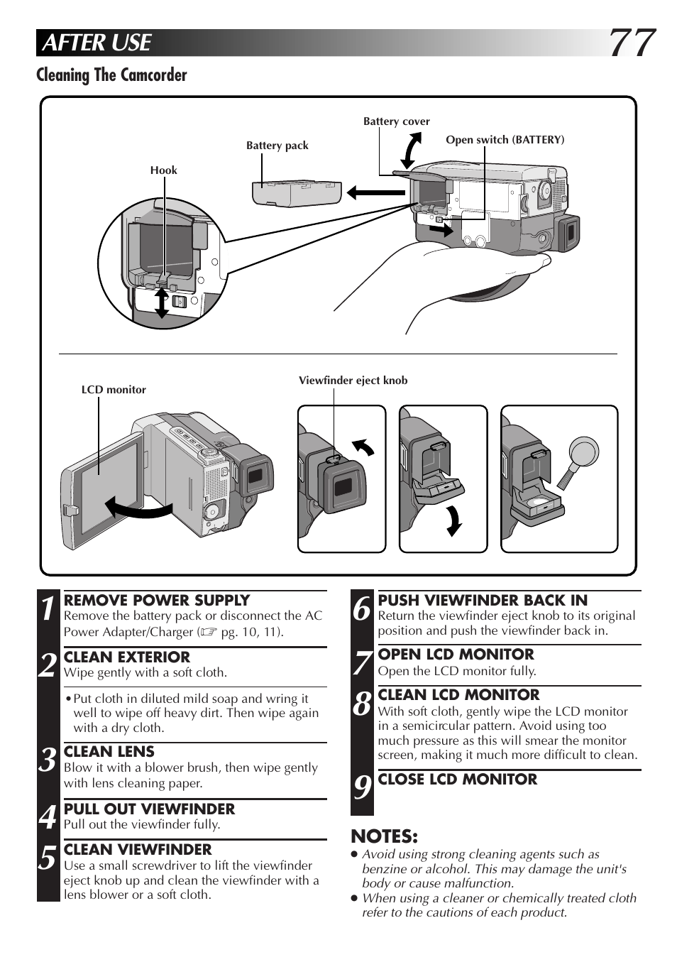 After use | JVC GR-DVL9000 User Manual | Page 77 / 92