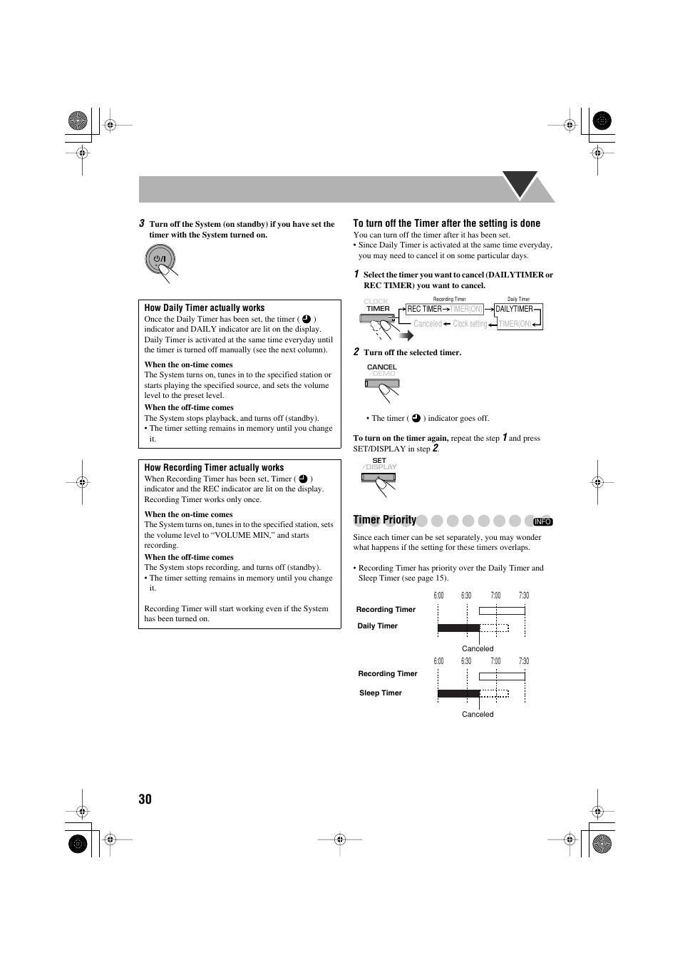 Timer priority | JVC CA-MXJE3 User Manual | Page 32 / 48