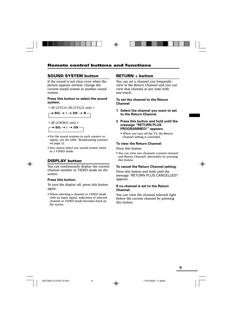 JVC AV-21WM11 User Manual | Page 9 / 24