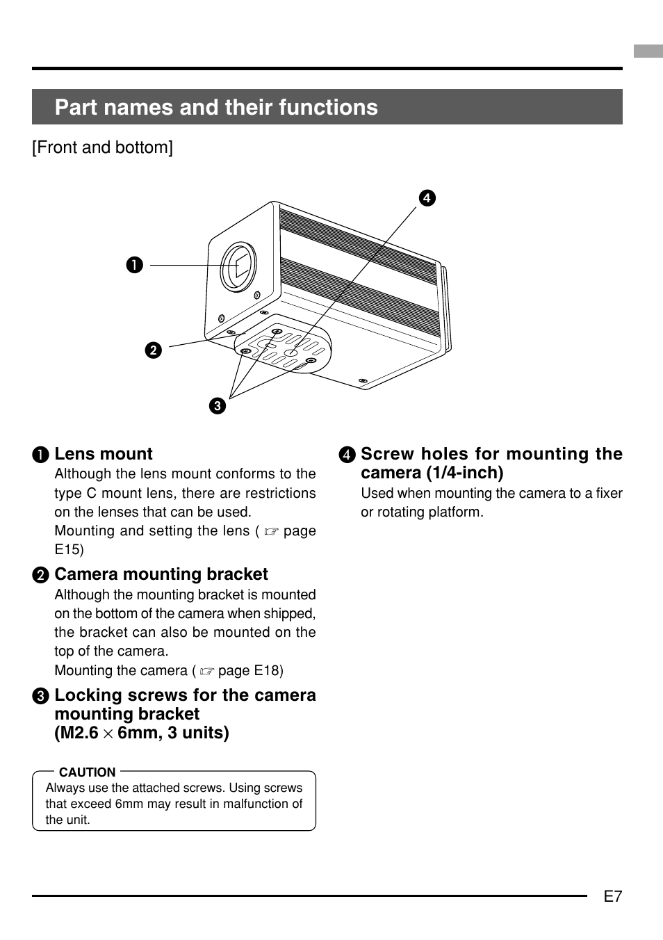 Part names and their functions | JVC KY-F75 User Manual | Page 11 / 52