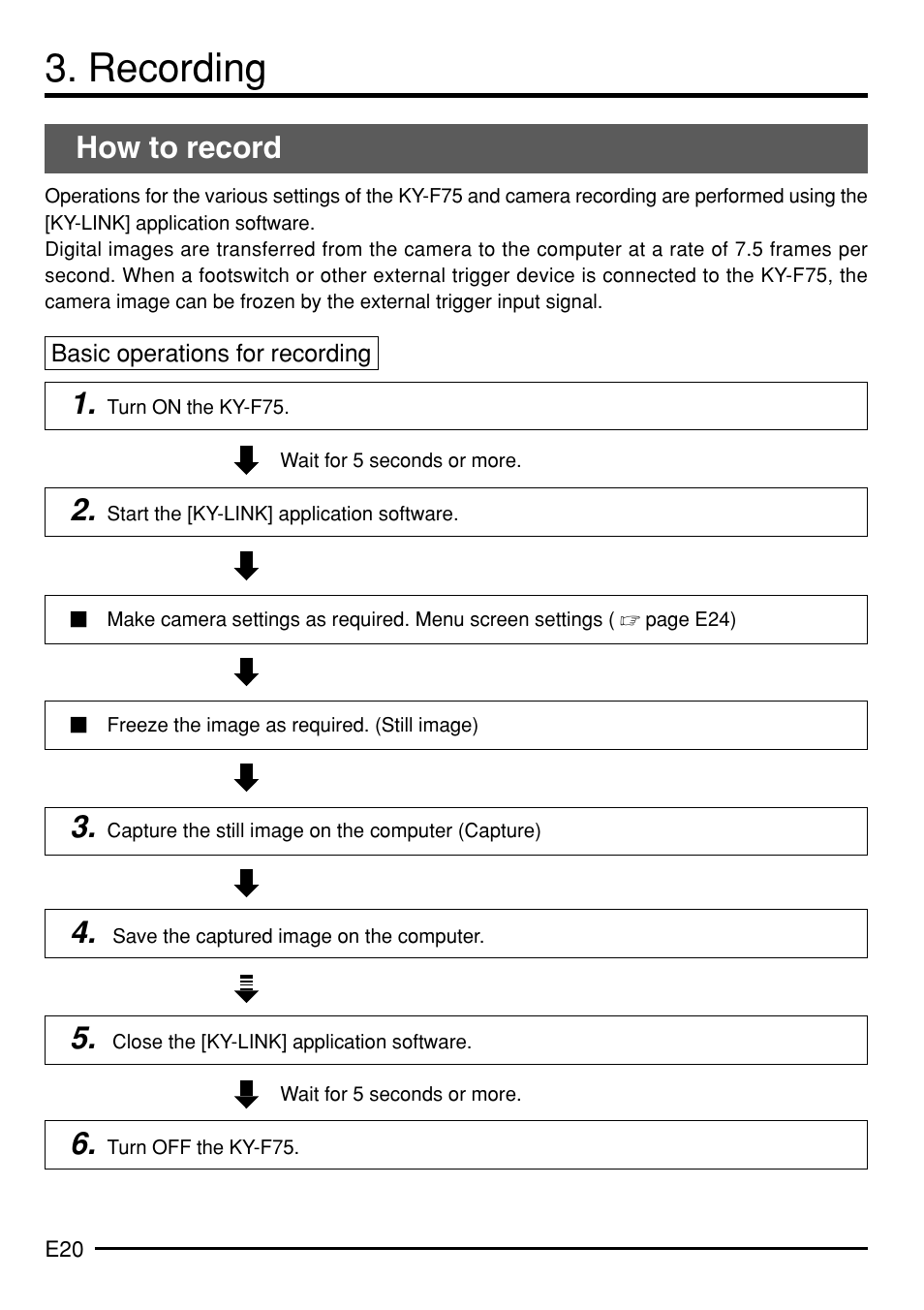 Recording, How to record | JVC KY-F75 User Manual | Page 24 / 52