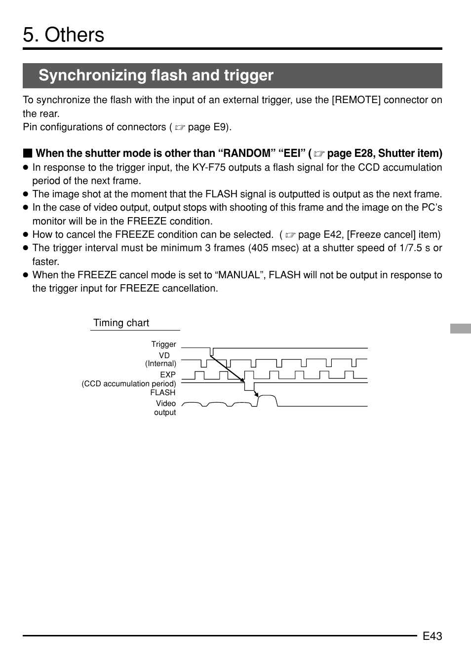 Others, Synchronizing flash and trigger | JVC KY-F75 User Manual | Page 47 / 52