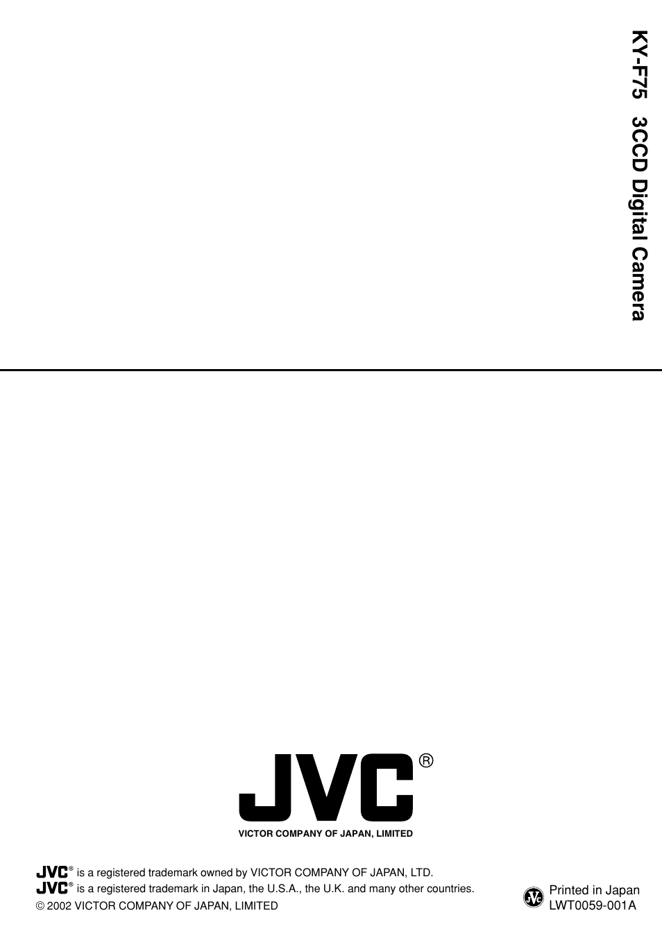 Ky-f75 3ccd digital camera | JVC KY-F75 User Manual | Page 52 / 52