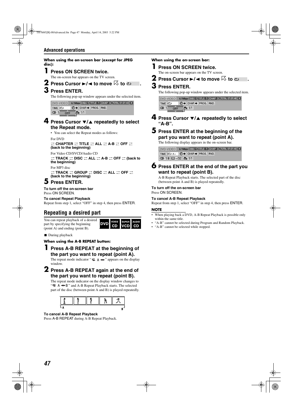 A pg. 47, To 47 | JVC xv-thm45 User Manual | Page 52 / 68