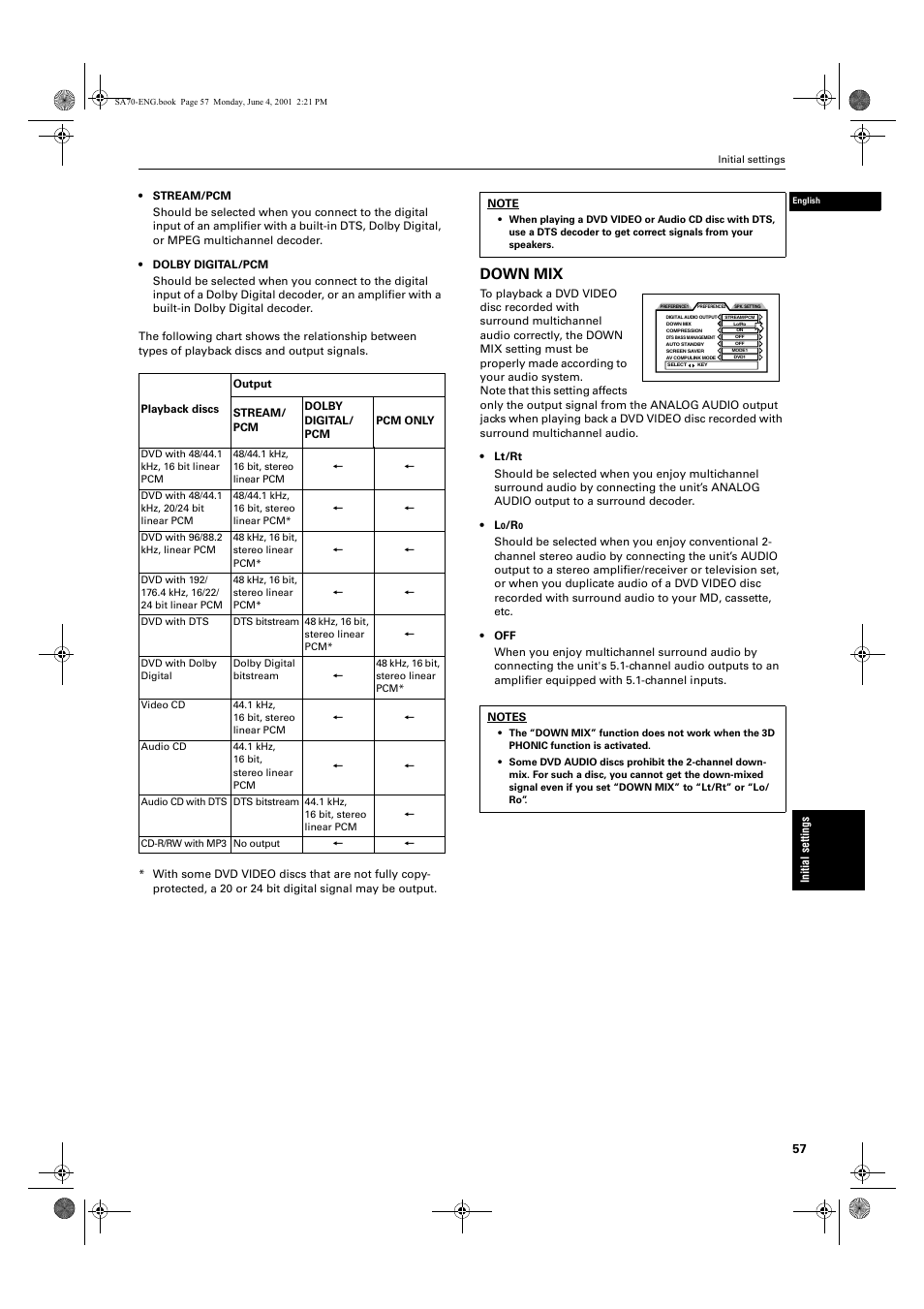 Down mix | JVC XV-SA70BK User Manual | Page 59 / 75