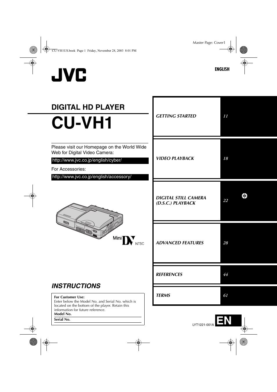 JVC CU-VH1 User Manual | 64 pages