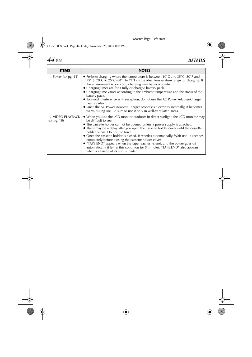 References, Details, References 44 | JVC CU-VH1 User Manual | Page 44 / 64