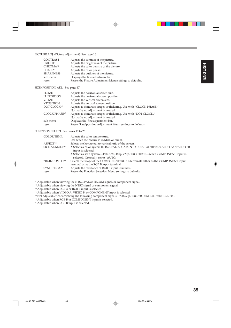 English | JVC GM-V42PCE User Manual | Page 36 / 43