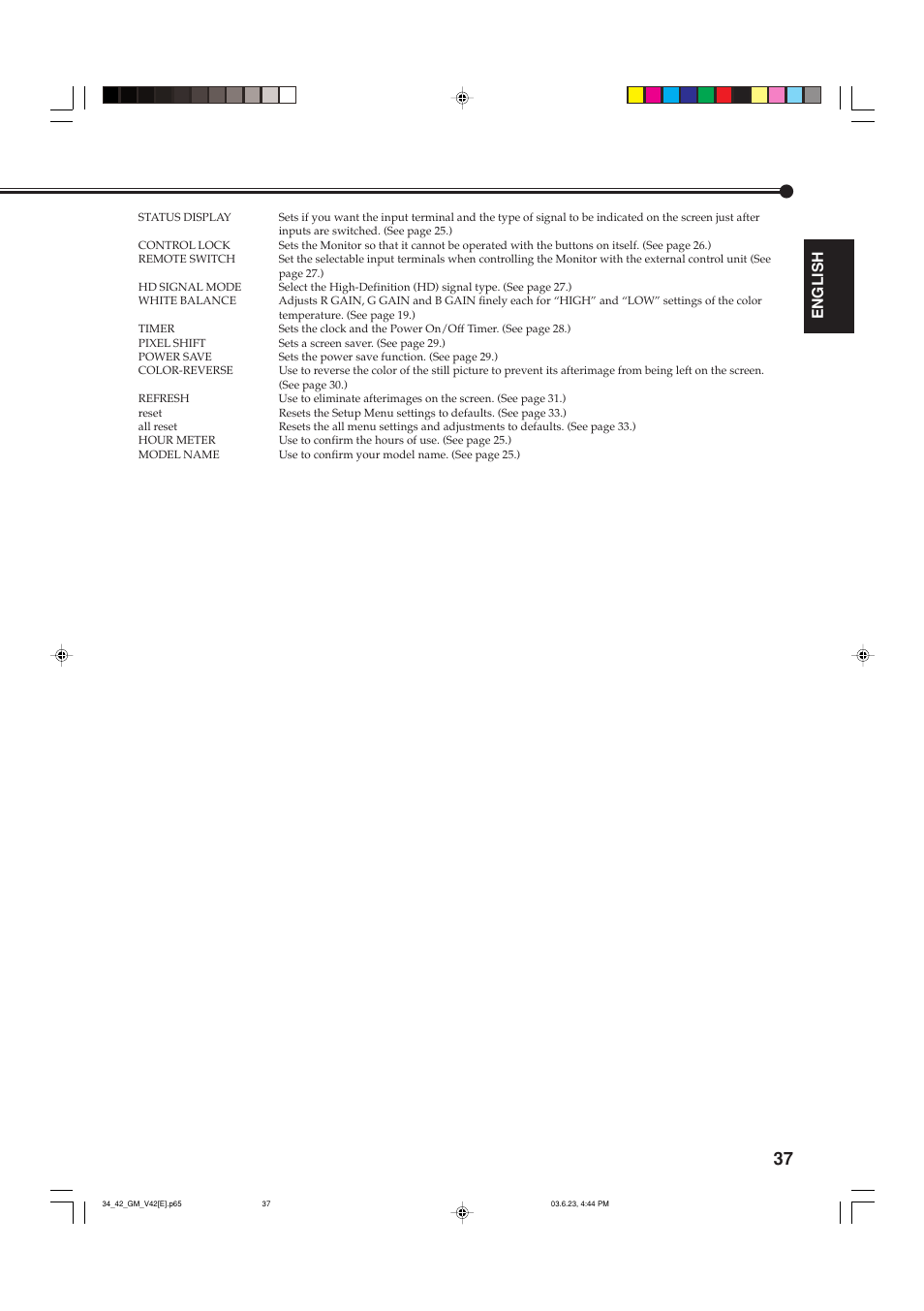 English | JVC GM-V42PCE User Manual | Page 38 / 43