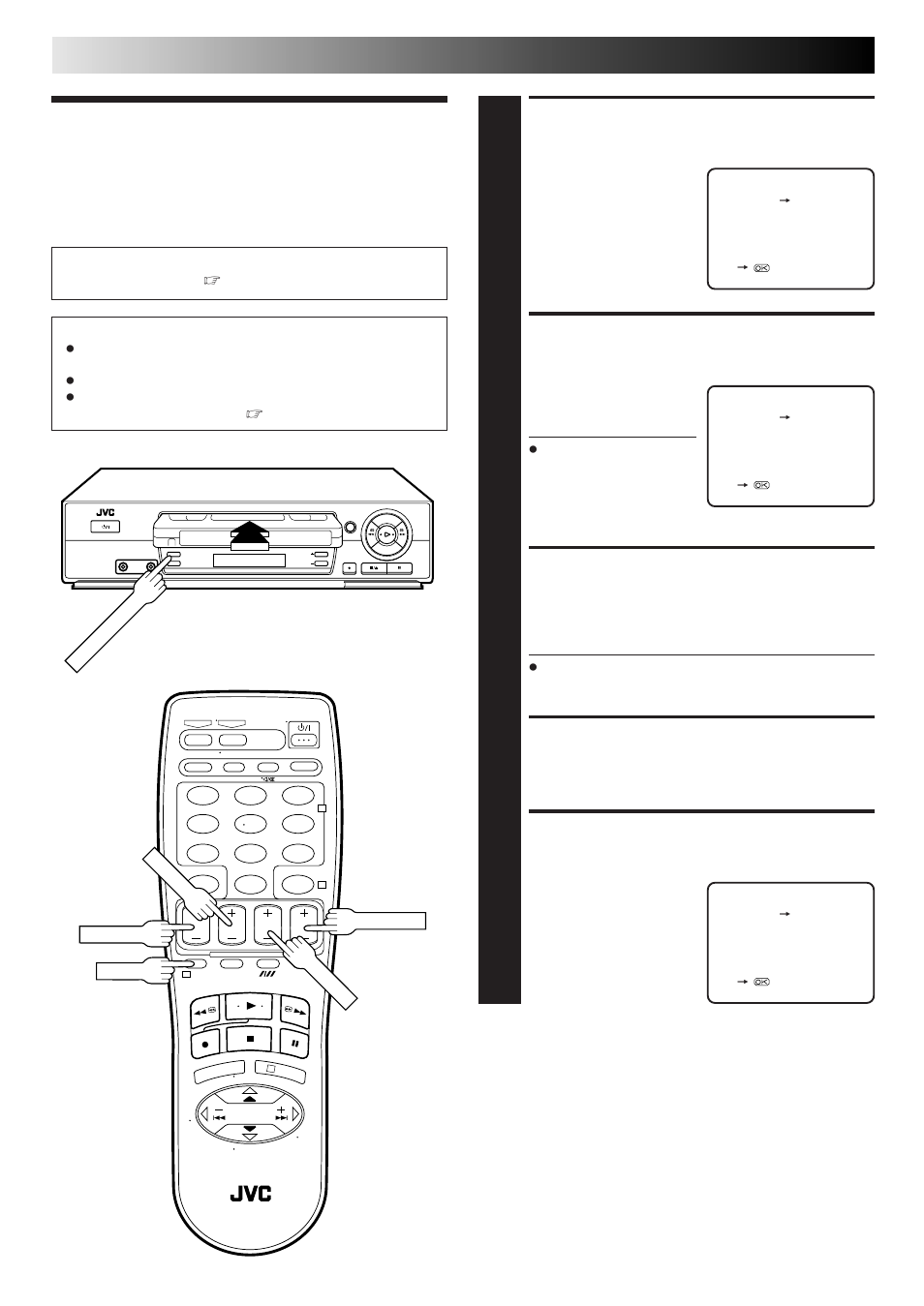 Express timer programming, Access timer programming screen, Enter programme start time | Enter programme stop time, Enter programme date, Enter channel position, Timer recording | JVC HR-J461MS User Manual | Page 20 / 44