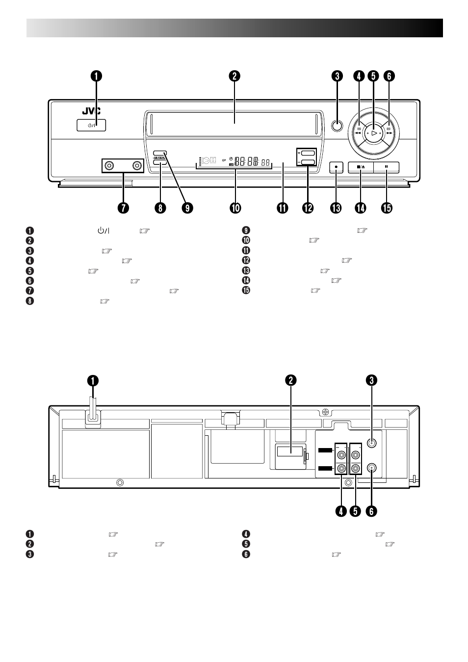 Index, Front view, Rear view | JVC HR-J461MS User Manual | Page 38 / 44