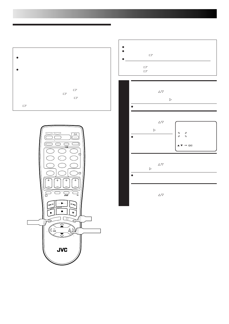 Auto set up, Select language, Set time | Set date, Set year, Initial settings (cont.), Important | JVC HR-J461MS User Manual | Page 6 / 44