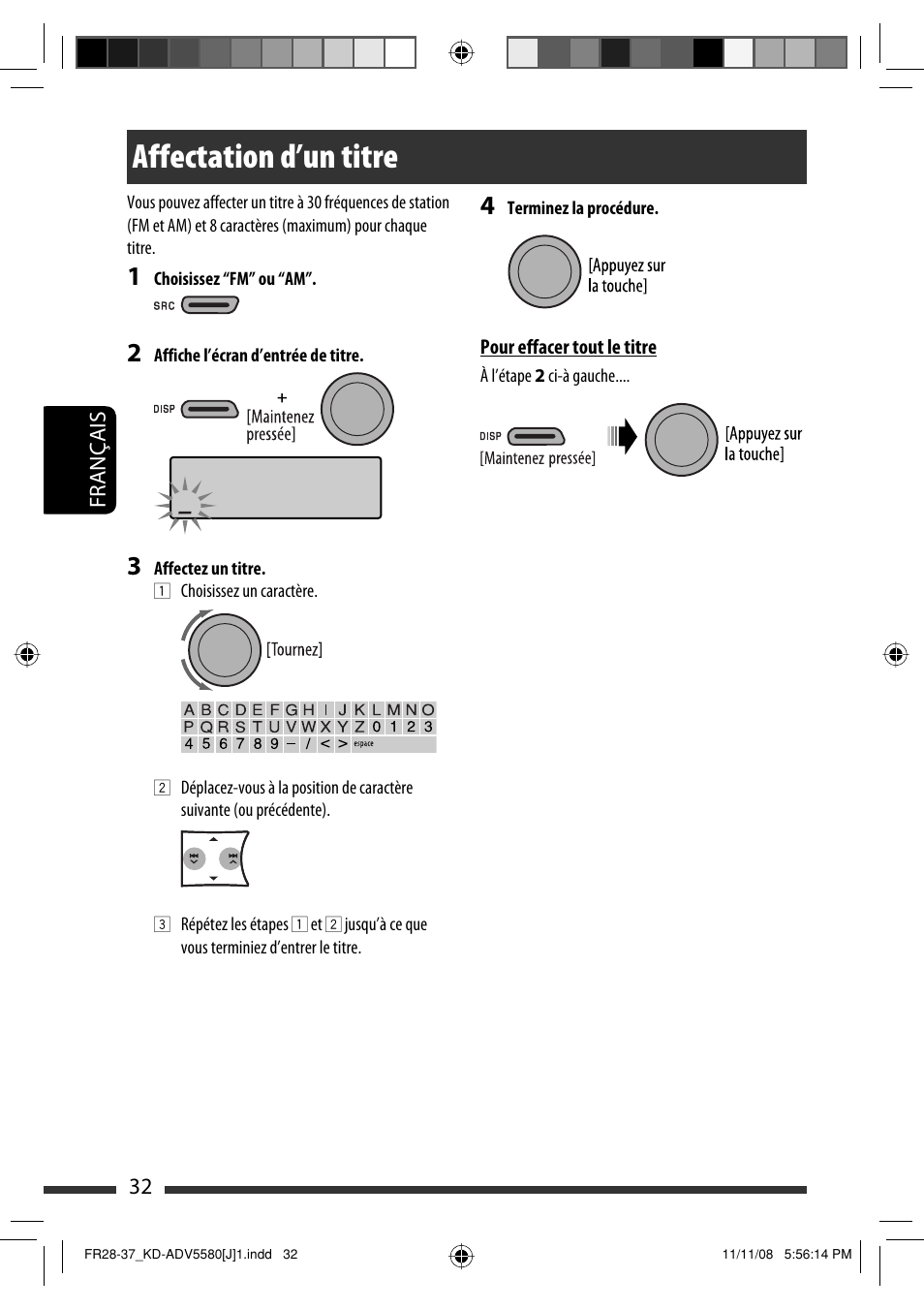 Affectation d’un titre | JVC ADV5580 User Manual | Page 120 / 133