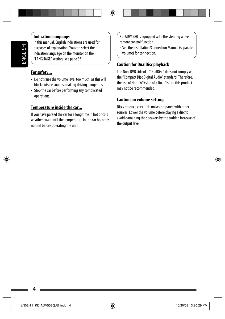 4english | JVC ADV5580 User Manual | Page 4 / 133