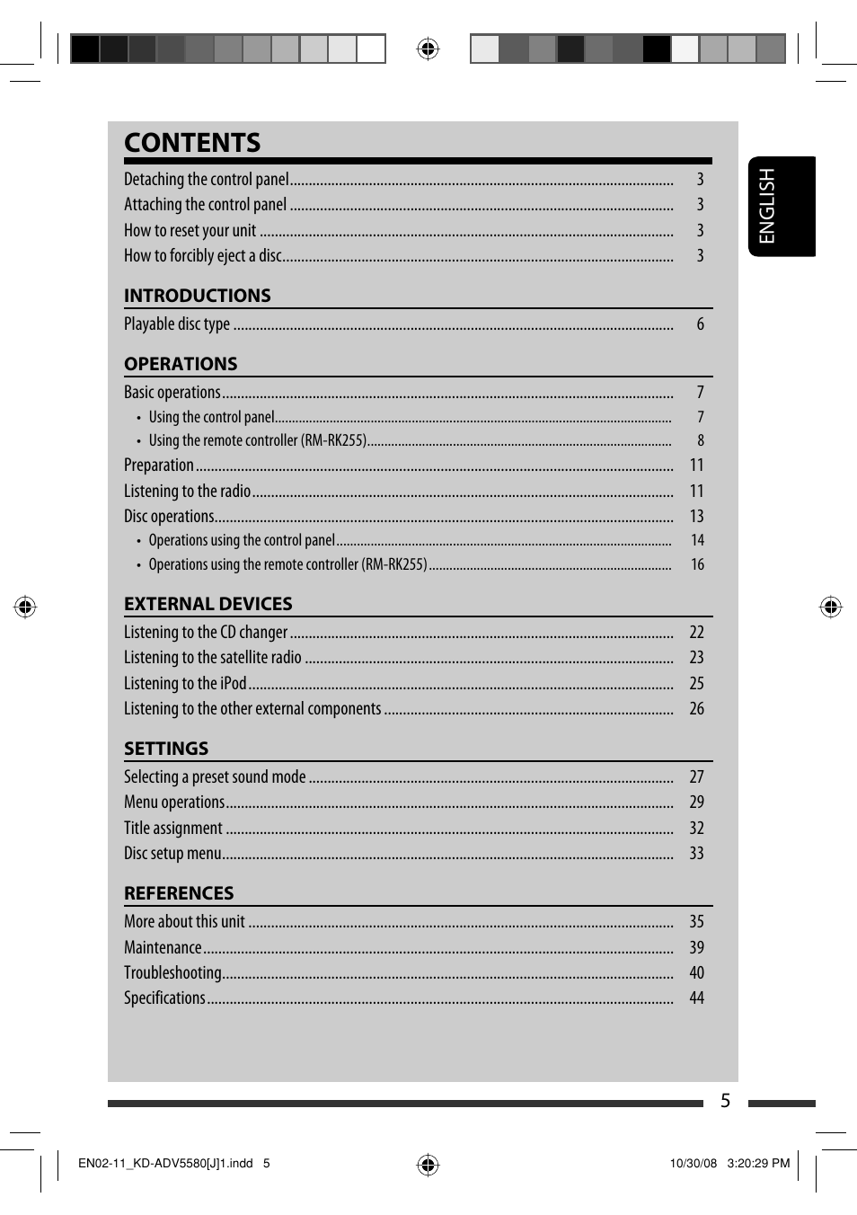 JVC ADV5580 User Manual | Page 5 / 133