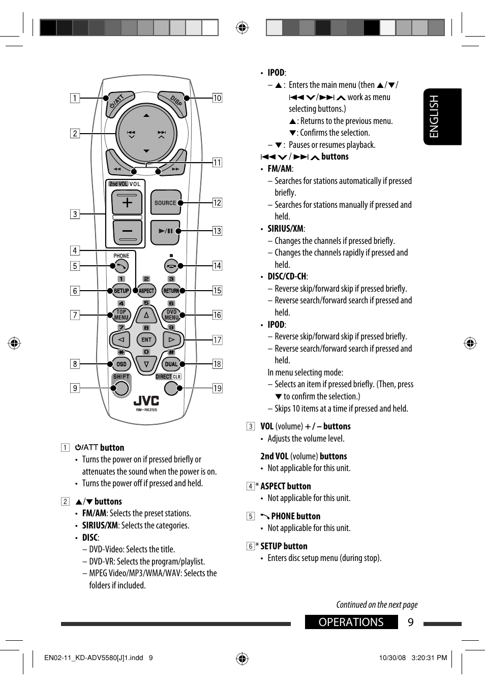 9operations english | JVC ADV5580 User Manual | Page 9 / 133
