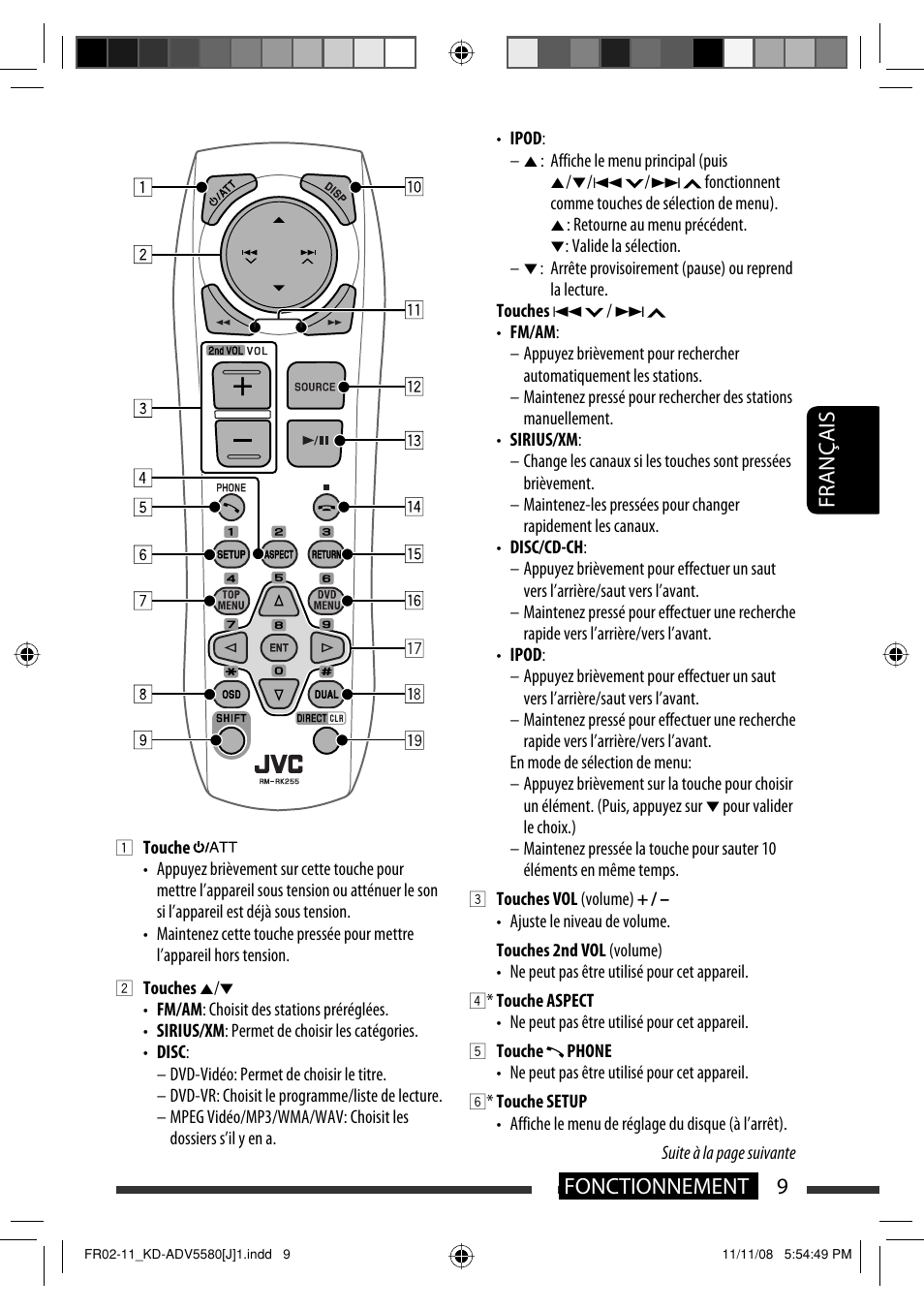 9fonctionnement français | JVC ADV5580 User Manual | Page 97 / 133