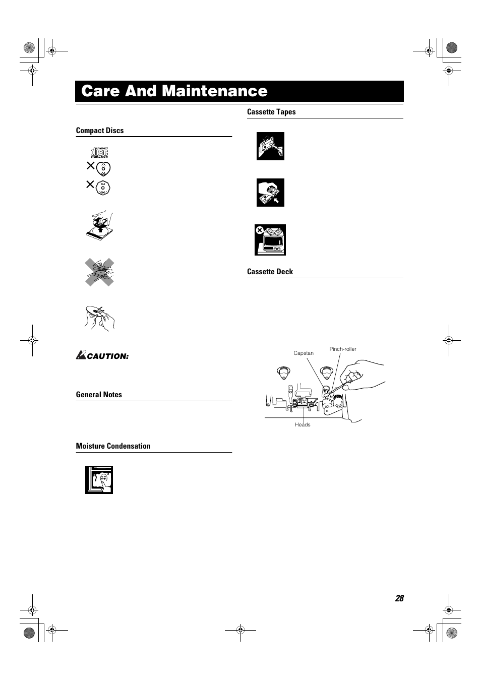 Care and maintenance | JVC Compact Component System CA-MXK1R User Manual | Page 31 / 32