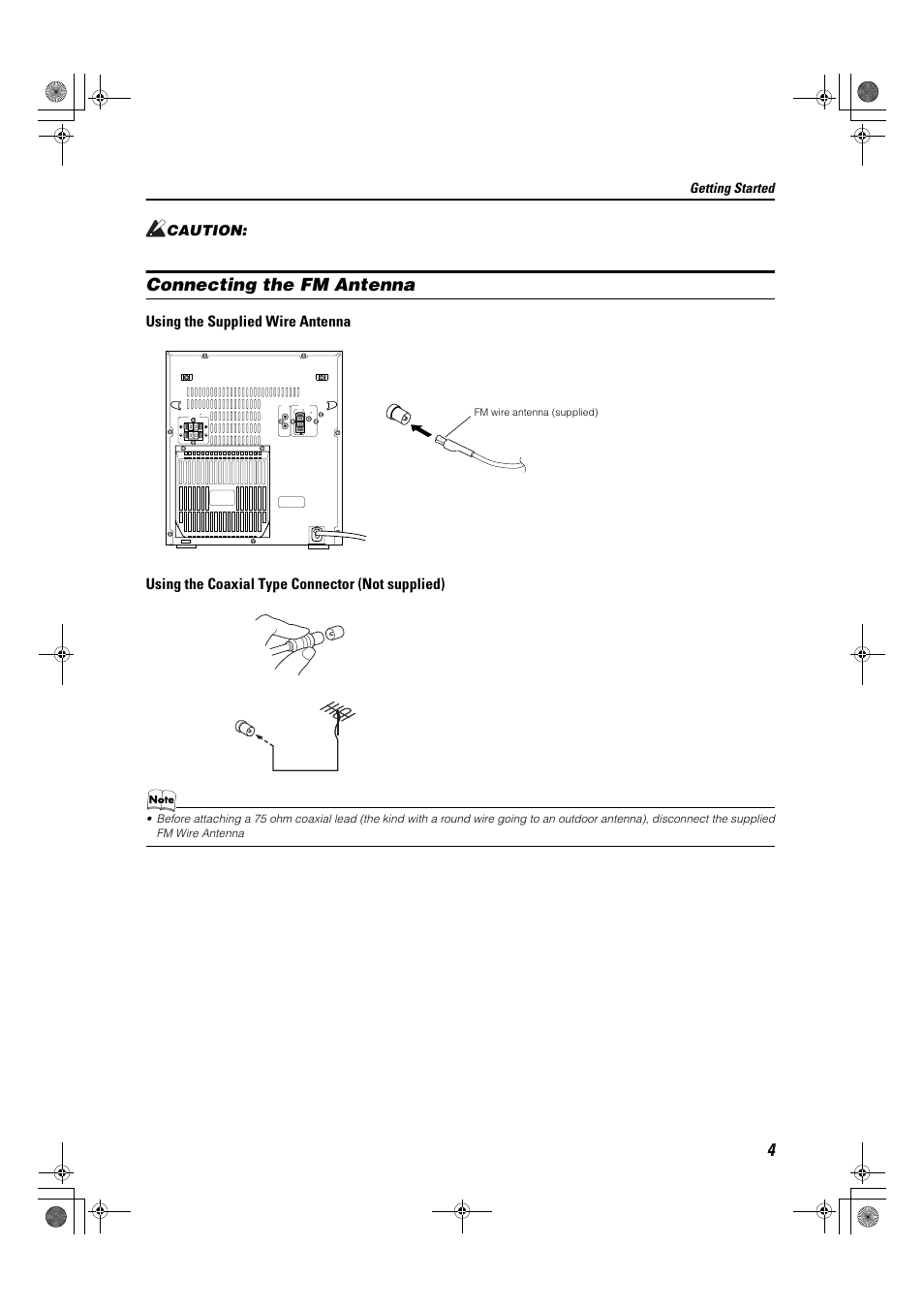 Connecting the fm antenna | JVC Compact Component System CA-MXK1R User Manual | Page 7 / 32