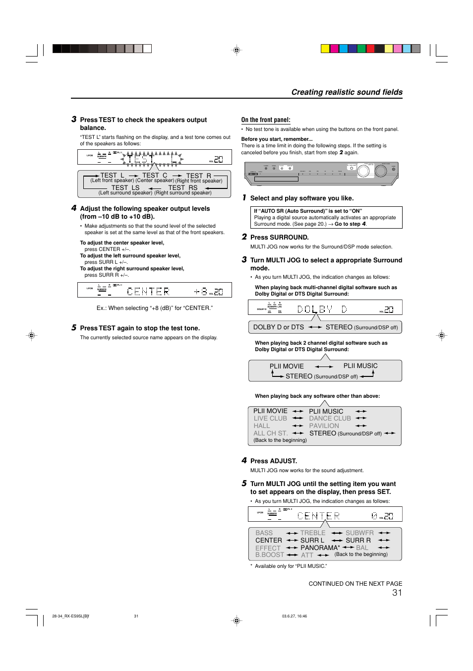 Creating realistic sound fields | JVC RX-ES9SL User Manual | Page 35 / 45