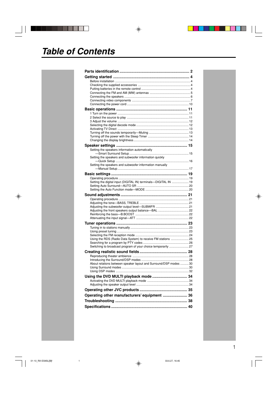 JVC RX-ES9SL User Manual | Page 5 / 45