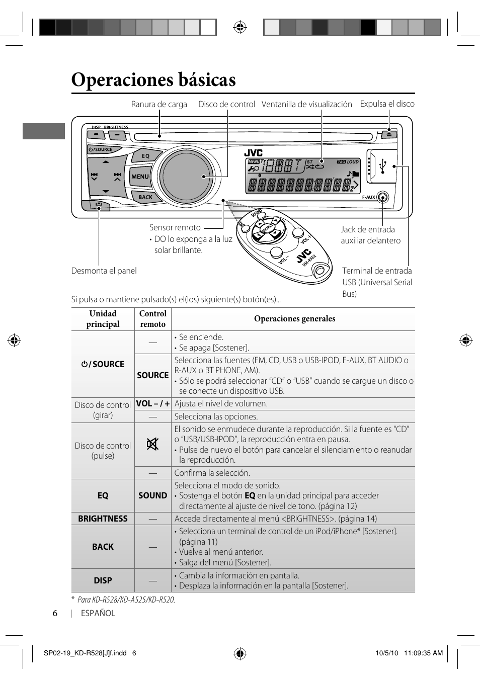 Operaciones básicas | JVC 0910DTSMDTJEIN User Manual | Page 24 / 55