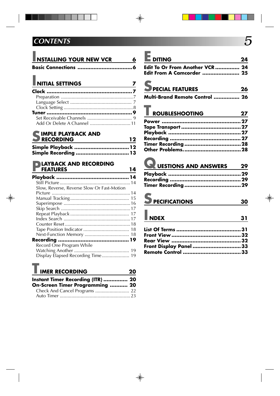 JVC HR-A22U User Manual | Page 5 / 34