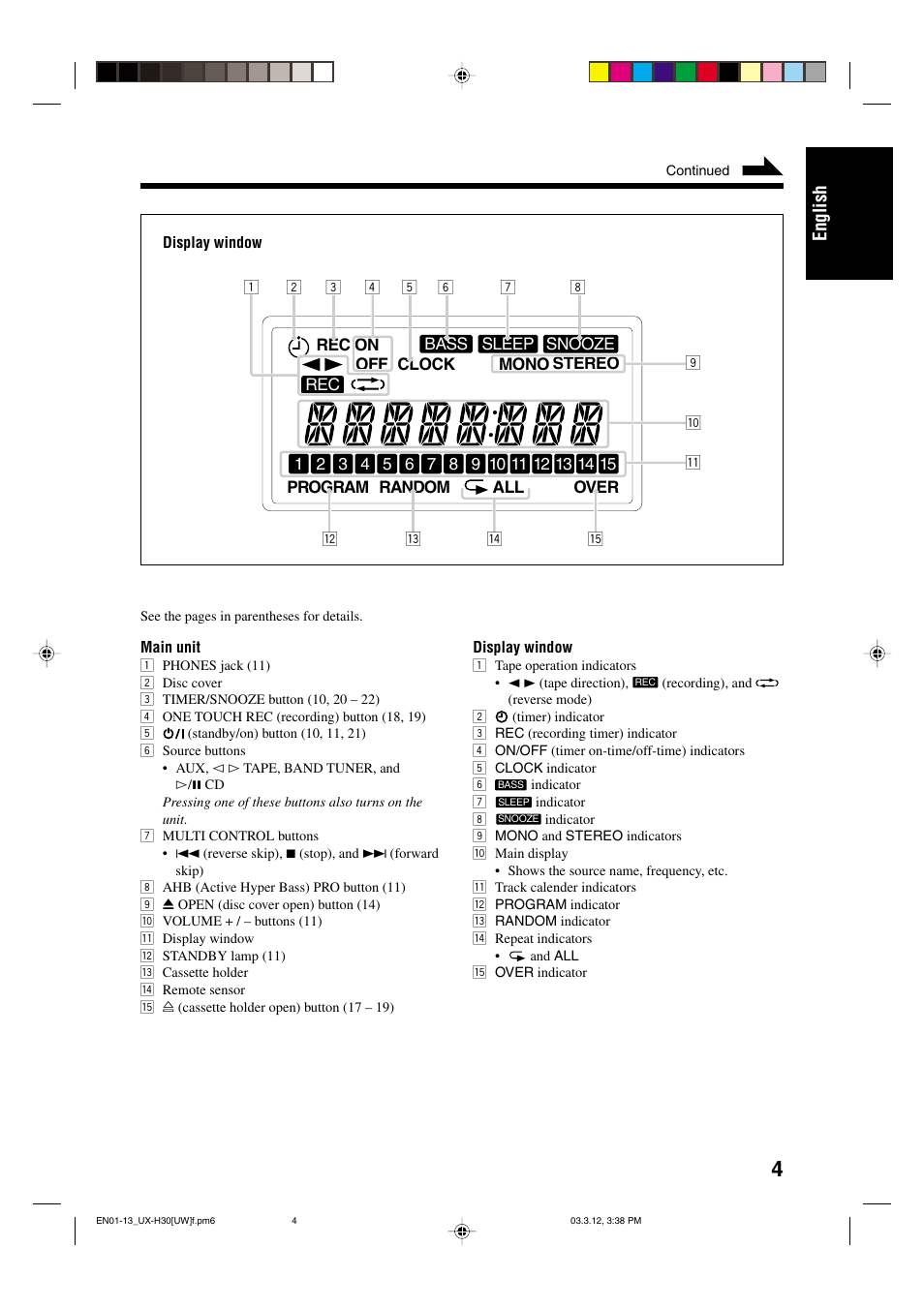 English | JVC UX-H30 User Manual | Page 37 / 60