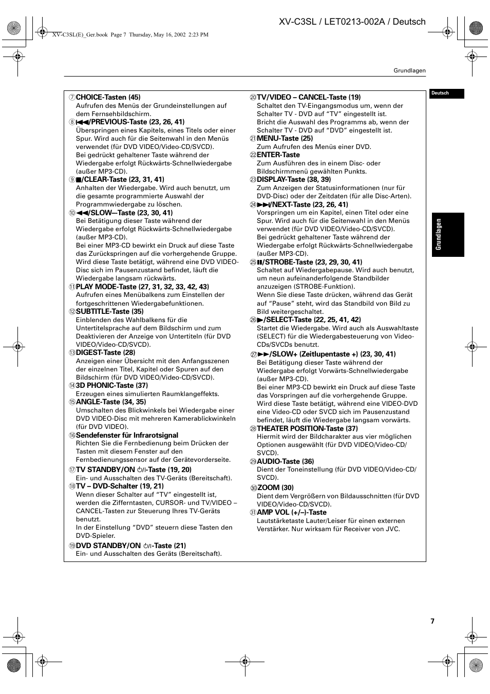 JVC XV-C3SL User Manual | Page 11 / 177