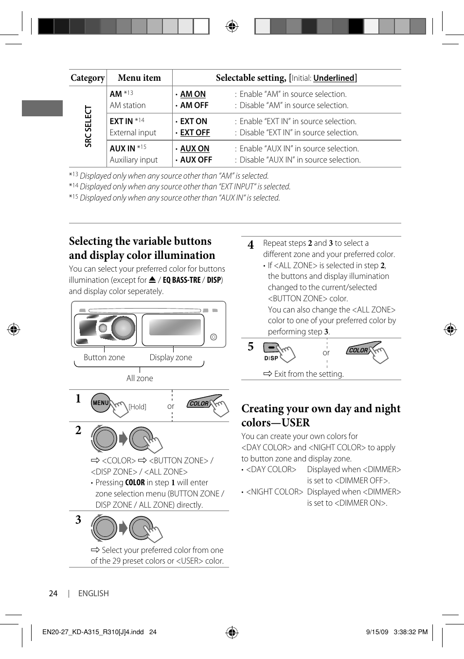 Creating your own day and night colors—user | JVC GET0626-001B User Manual | Page 24 / 107